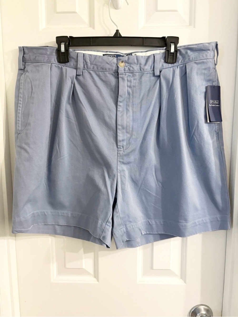 NWT Polo Ralph Lauren Cormac 5” Pleated Relaxed Fit Chino Shorts Blue 38